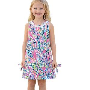 Lilly Pulitzer Little Lilly Shift Dress 8 Palm Reader Preppy Colorful Tropical